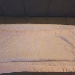 Hudson Baby Unisex Baby Sherpa Plush Blanket with Satin Binding, Pink, One Size